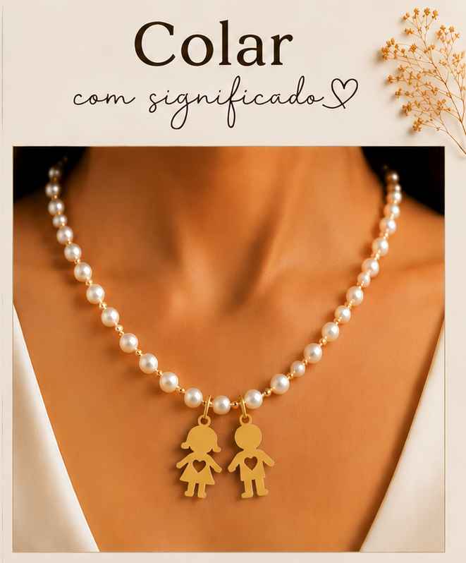 F23, colar com 2 meninos/as