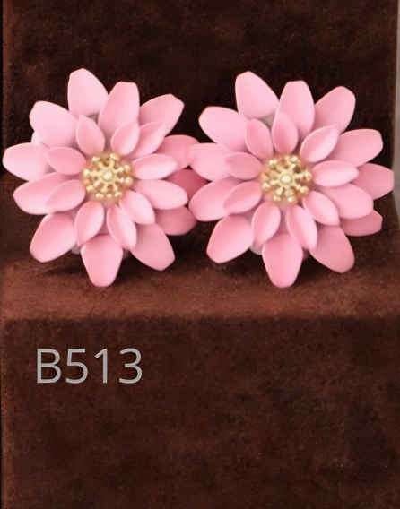 B513- brincos flor rosa