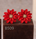 B509- brincos flor vermelha