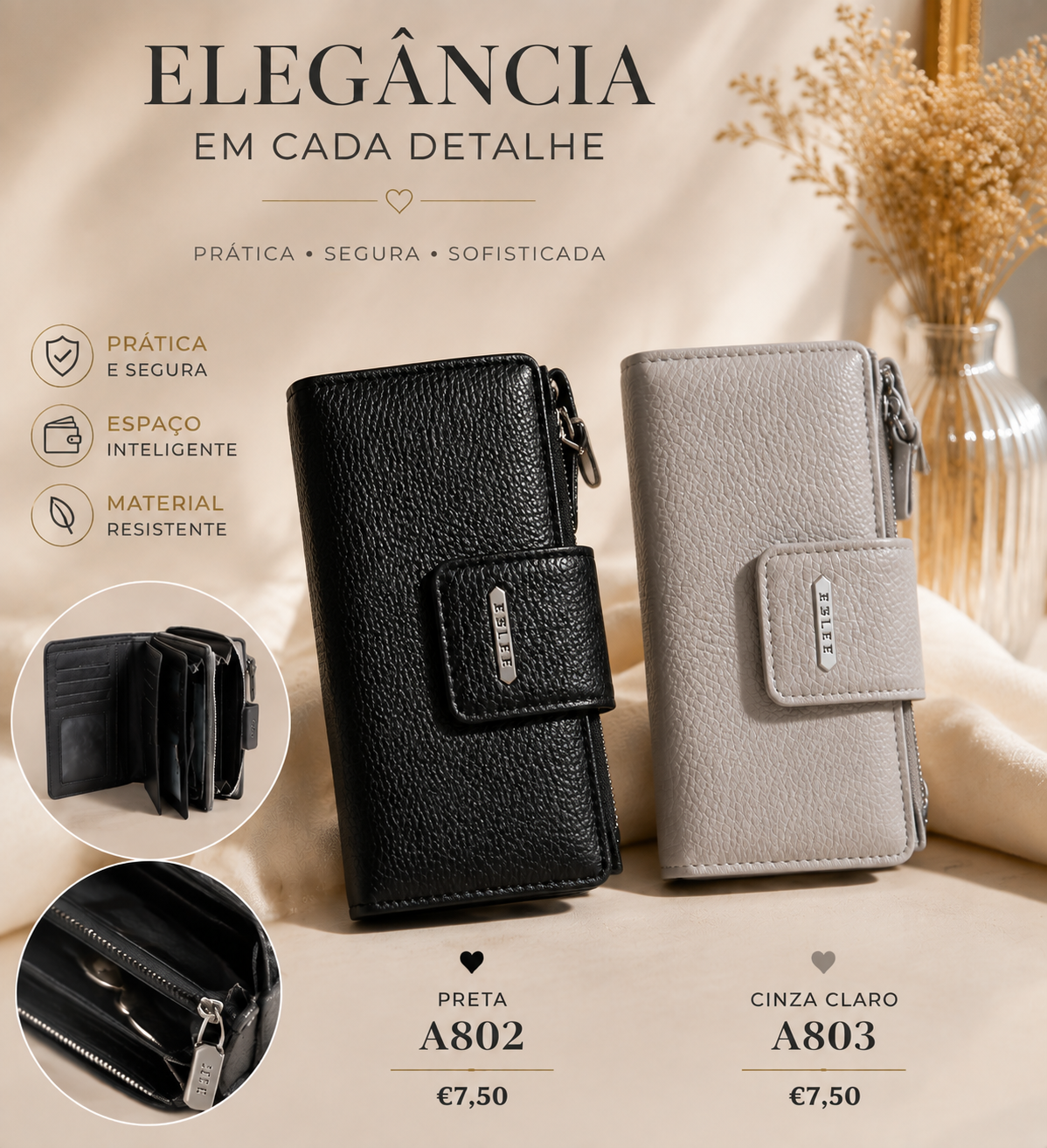 A803, carteira cinza