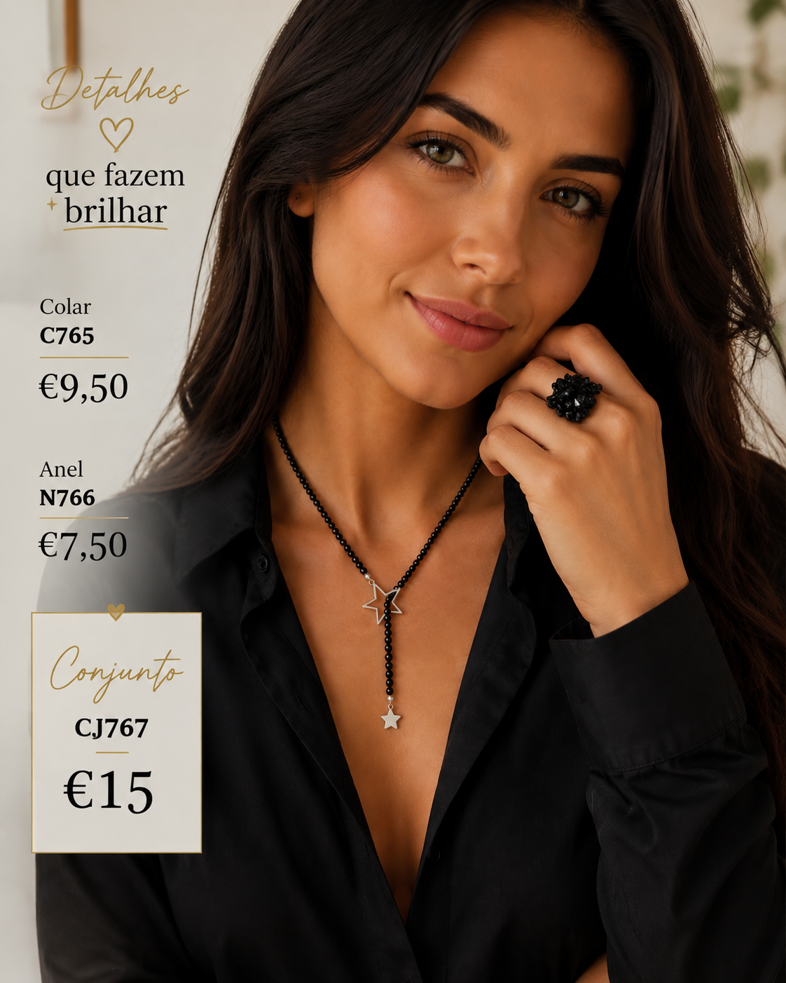 CJ767, conjunto colar e anel