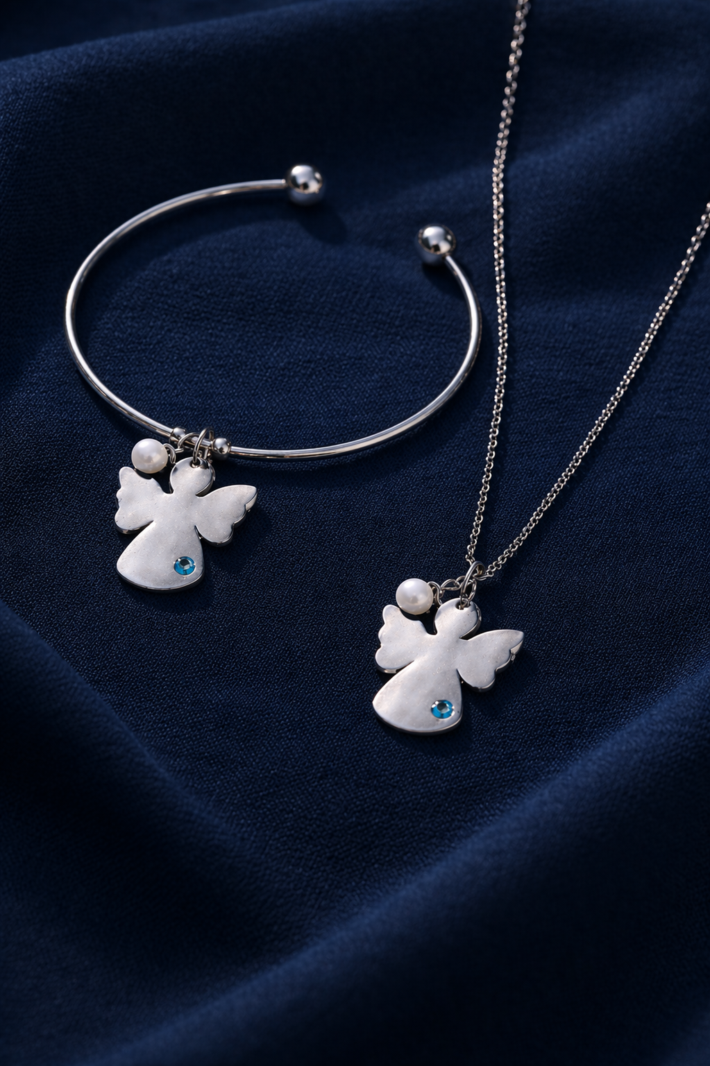PROMO45- conjunto colar e pulseira anjo