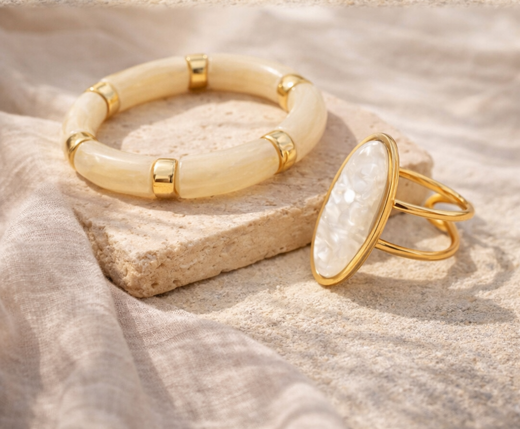 CJ395 - conjunto pulseira e anel