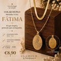 F25, colar duplo N.Sra Fatima dourado