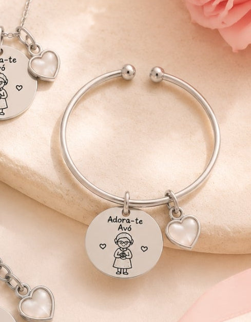 P718, pulseira avó prateada