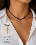 C777, colar camurça cruz