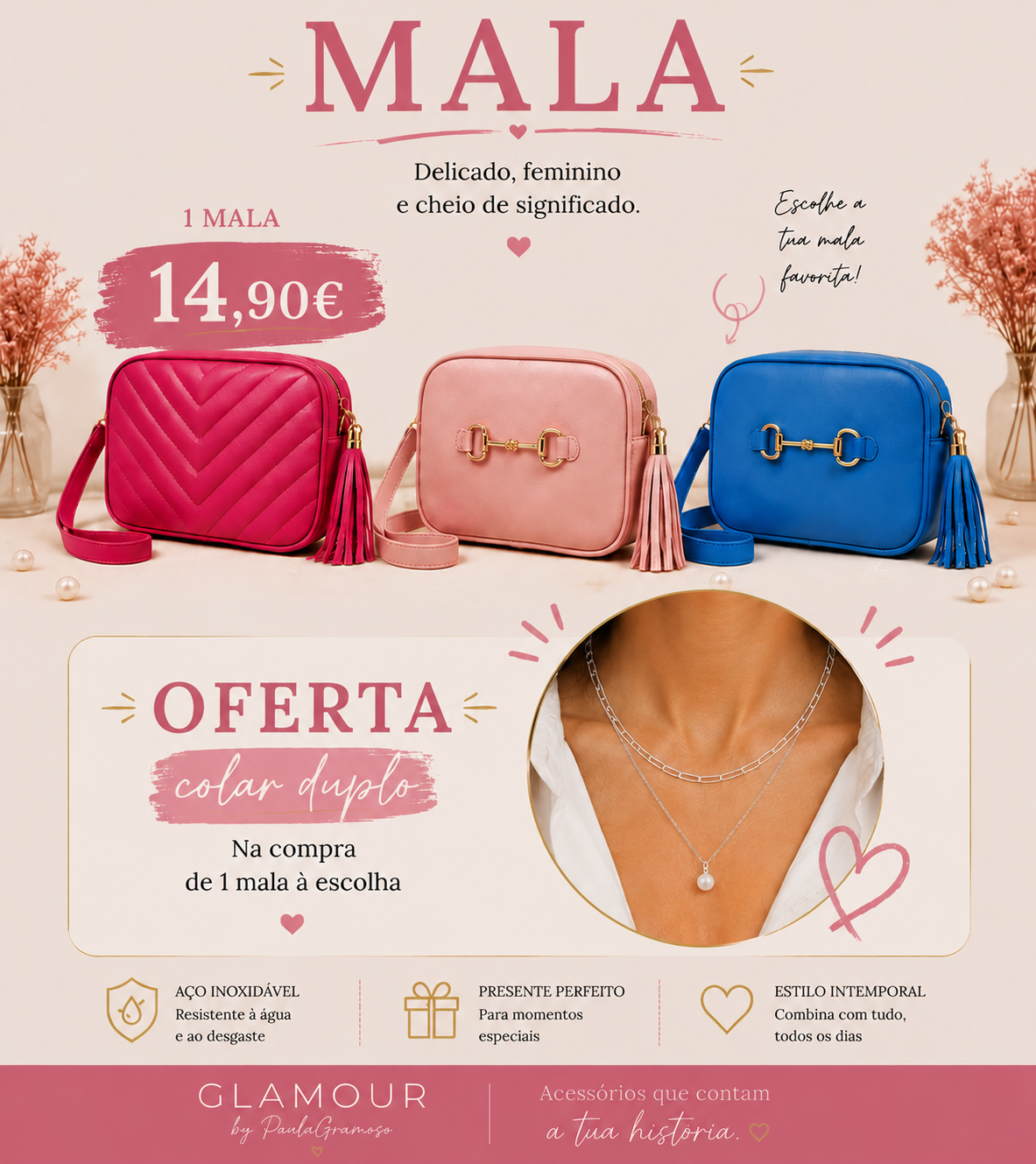 F49, mala fushia c/ oferta