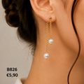 B826, brinco perola dourado